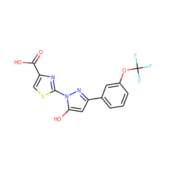 O=C(O)c1csc(-n2nc(-c3cccc(OC(F)(F)F)c3)cc2O)n1 ZINC001772582167