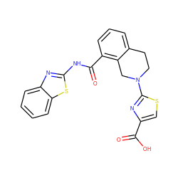 O=C(O)c1csc(N2CCc3cccc(C(=O)Nc4nc5ccccc5s4)c3C2)n1 ZINC000139457489