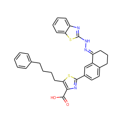 O=C(O)c1nc(-c2ccc3c(c2)/C(=N/Nc2nc4ccccc4s2)CCC3)sc1CCCCc1ccccc1 ZINC000098209605