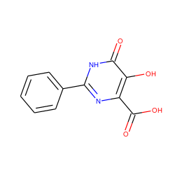 O=C(O)c1nc(-c2ccccc2)[nH]c(=O)c1O ZINC000003583890