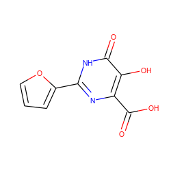 O=C(O)c1nc(-c2ccco2)[nH]c(=O)c1O ZINC000003582036