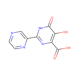 O=C(O)c1nc(-c2cnccn2)[nH]c(=O)c1O ZINC000003582031