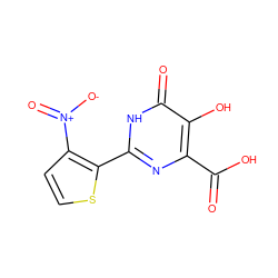 O=C(O)c1nc(-c2sccc2[N+](=O)[O-])[nH]c(=O)c1O ZINC000013683470