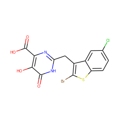 O=C(O)c1nc(Cc2c(Br)sc3ccc(Cl)cc23)[nH]c(=O)c1O ZINC000043077900