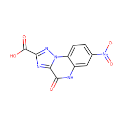 O=C(O)c1nc2c(=O)[nH]c3cc([N+](=O)[O-])ccc3n2n1 ZINC000013798630