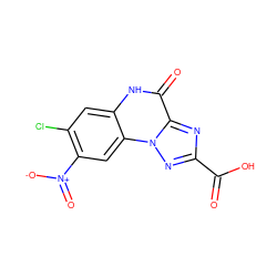 O=C(O)c1nc2c(=O)[nH]c3cc(Cl)c([N+](=O)[O-])cc3n2n1 ZINC000013798639