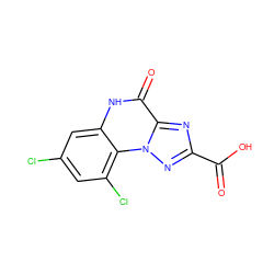 O=C(O)c1nc2c(=O)[nH]c3cc(Cl)cc(Cl)c3n2n1 ZINC000013798625