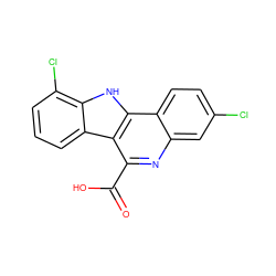 O=C(O)c1nc2cc(Cl)ccc2c2[nH]c3c(Cl)cccc3c12 ZINC000473110913