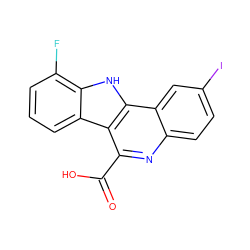 O=C(O)c1nc2ccc(I)cc2c2[nH]c3c(F)cccc3c12 ZINC000473109225