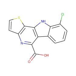 O=C(O)c1nc2ccsc2c2[nH]c3c(Cl)cccc3c12 ZINC000473107678