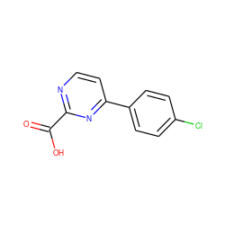 O=C(O)c1nccc(-c2ccc(Cl)cc2)n1 ZINC000257613257