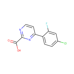 O=C(O)c1nccc(-c2ccc(Cl)cc2F)n1 ZINC001772605151