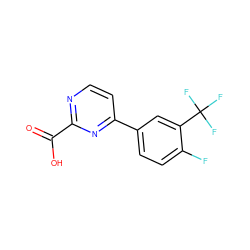 O=C(O)c1nccc(-c2ccc(F)c(C(F)(F)F)c2)n1 ZINC001772617574