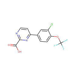 O=C(O)c1nccc(-c2ccc(OC(F)(F)F)c(Cl)c2)n1 ZINC001772645466