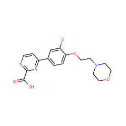 O=C(O)c1nccc(-c2ccc(OCCN3CCOCC3)c(Cl)c2)n1 ZINC001772618941