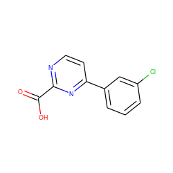 O=C(O)c1nccc(-c2cccc(Cl)c2)n1 ZINC000083334845