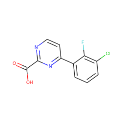 O=C(O)c1nccc(-c2cccc(Cl)c2F)n1 ZINC001772588474