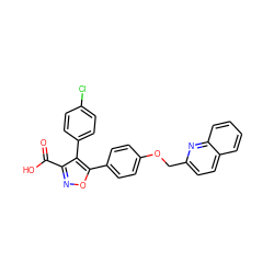 O=C(O)c1noc(-c2ccc(OCc3ccc4ccccc4n3)cc2)c1-c1ccc(Cl)cc1 ZINC000201718727