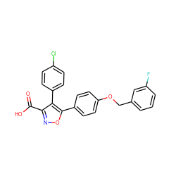 O=C(O)c1noc(-c2ccc(OCc3cccc(F)c3)cc2)c1-c1ccc(Cl)cc1 ZINC000653729636