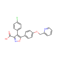 O=C(O)c1noc(-c2ccc(OCc3ccccn3)cc2)c1-c1ccc(Cl)cc1 ZINC000653731203