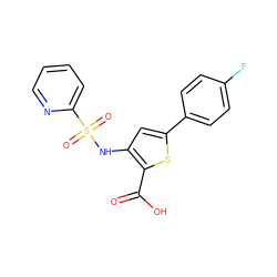 O=C(O)c1sc(-c2ccc(F)cc2)cc1NS(=O)(=O)c1ccccn1 ZINC000028374078