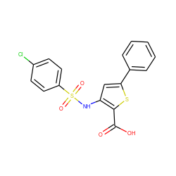 O=C(O)c1sc(-c2ccccc2)cc1NS(=O)(=O)c1ccc(Cl)cc1 ZINC000013589563