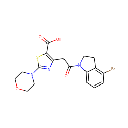 O=C(O)c1sc(N2CCOCC2)nc1CC(=O)N1CCc2c(Br)cccc21 ZINC000103240869