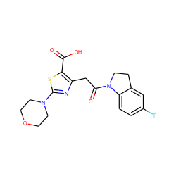 O=C(O)c1sc(N2CCOCC2)nc1CC(=O)N1CCc2cc(F)ccc21 ZINC000103240861