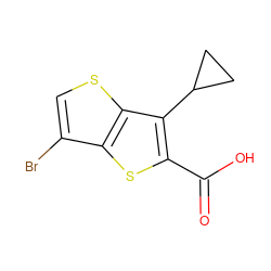 O=C(O)c1sc2c(Br)csc2c1C1CC1 ZINC000084706537