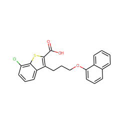 O=C(O)c1sc2c(Cl)cccc2c1CCCOc1cccc2ccccc12 ZINC000095598304