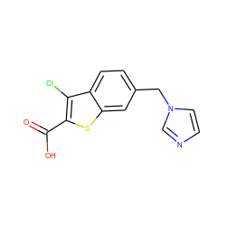 O=C(O)c1sc2cc(Cn3ccnc3)ccc2c1Cl ZINC000029394375