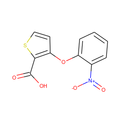 O=C(O)c1sccc1Oc1ccccc1[N+](=O)[O-] ZINC000000166268