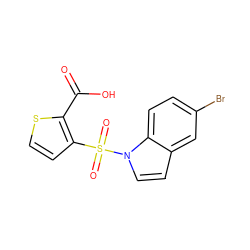 O=C(O)c1sccc1S(=O)(=O)n1ccc2cc(Br)ccc21 ZINC000028364961