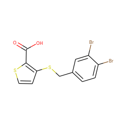 O=C(O)c1sccc1SCc1ccc(Br)c(Br)c1 ZINC000073316691