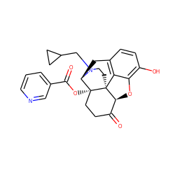 O=C(O[C@@]12CCC(=O)[C@@H]3Oc4c(O)ccc5c4[C@@]31CCN(CC1CC1)[C@@H]2C5)c1cccnc1 ZINC000040915657