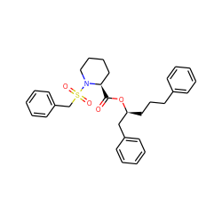 O=C(O[C@@H](CCCc1ccccc1)Cc1ccccc1)[C@@H]1CCCCN1S(=O)(=O)Cc1ccccc1 ZINC000027559403