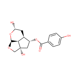 O=C(O[C@@H]1C[C@@]2(O)CO[C@H]3O[C@H](O)C[C@@H]1[C@H]32)c1ccc(O)cc1 ZINC000006092732