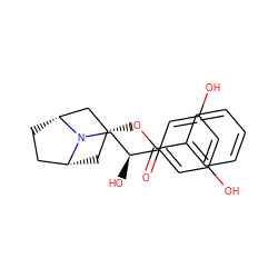 O=C(O[C@@H]1C[C@@H]2CC[C@H](C1)N2C[C@H](O)c1cc(O)cc(O)c1)c1ccccc1 ZINC000101644925