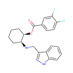 O=C(O[C@@H]1CCCC[C@@H]1NCc1c[nH]c2ccccc12)c1ccc(F)c(F)c1 ZINC000169350917