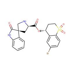 O=C(O[C@@H]1CCS(=O)(=O)c2ccc(Br)cc21)[C@H]1C[C@]2(CN1)C(=O)Nc1ccccc12 ZINC000095577445