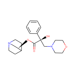 O=C(O[C@@H]1CN2CCC1CC2)[C@@](O)(CN1CCOCC1)c1ccccc1 ZINC000003796659