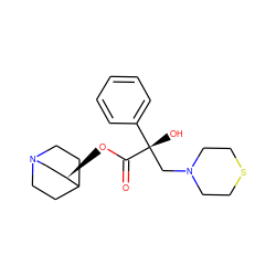 O=C(O[C@@H]1CN2CCC1CC2)[C@@](O)(CN1CCSCC1)c1ccccc1 ZINC000003796657