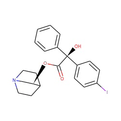 O=C(O[C@@H]1CN2CCC1CC2)[C@](O)(c1ccccc1)c1ccc(I)cc1 ZINC000013602954