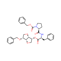 O=C(O[C@@H]1CO[C@@H]2[C@H](OCc3ccccc3)CO[C@H]12)[C@H](Cc1ccccc1)NC(=O)[C@@H]1CCCN1C(=O)OCc1ccccc1 ZINC000150600846