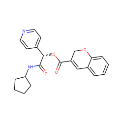 O=C(O[C@H](C(=O)NC1CCCC1)c1ccncc1)C1=Cc2ccccc2OC1 ZINC000001345127