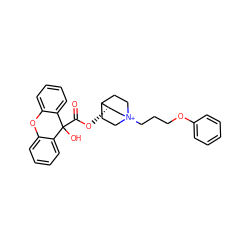 O=C(O[C@H]1C[N+]2(CCCOc3ccccc3)CCC1CC2)C1(O)c2ccccc2Oc2ccccc21 ZINC000042989695