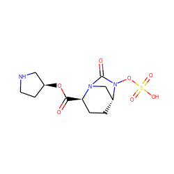 O=C(O[C@H]1CCNC1)[C@@H]1CC[C@@H]2CN1C(=O)N2OS(=O)(=O)O ZINC000096168648