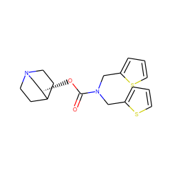 O=C(O[C@H]1CN2CCC1CC2)N(Cc1cccs1)Cc1cccs1 ZINC000034282105