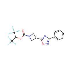 O=C(OC(C(F)(F)F)C(F)(F)F)N1CC(c2nc(-c3ccccc3)no2)C1 ZINC001772655208