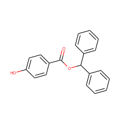 O=C(OC(c1ccccc1)c1ccccc1)c1ccc(O)cc1 ZINC000000378186